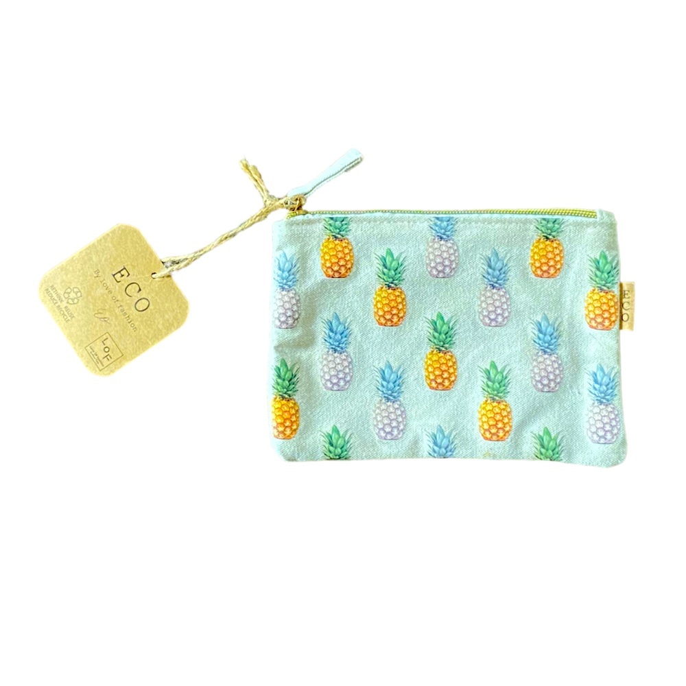 {Eco by love of fashion} 100% Cotton Pineapple Print Cosmetic Bag